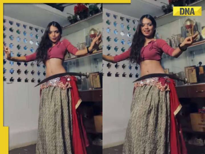 Viral video: Woman dances with sword-balancing belly dance on ‘Afghan Jalebi’; J