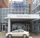 Butler Memorial Hospital entrance on Jefferson Street closed