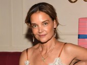 Katie Holmes’ Lacy & Daring Look Is the Perfect Spin on Holiday Fashion