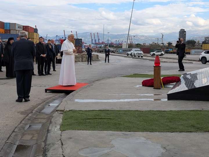 Pope Leo prays at Beirut blast site, meets families seeking justice