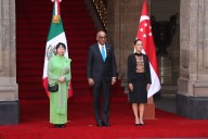 Recibe Sheinbaum a presidente de Singapur, Tharma Shanmugaratnam, en Palacio Nacional