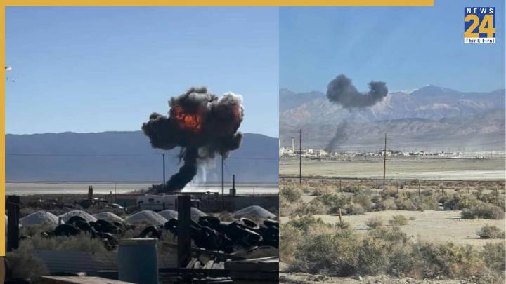 Video: Dramatic moment as Pilot ejects seconds before US F-16 Fighter jet crashes in California Desert – What happened?