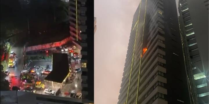 En video: Incendio estructural en Medellín durante el Día de las Velitas dejó seis heridos y un perro fallecido