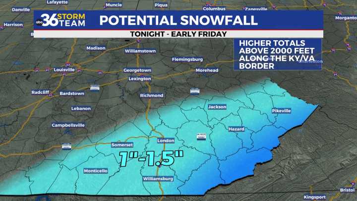 Wintry weather down south early Friday as the cold pattern sticks around