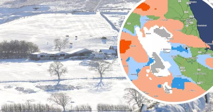 Exactly where and when snow is set to fall in North East according to Met Office map