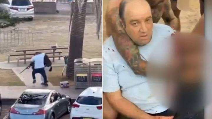 Video: Moment ‘heroic’ bystander tackles suspected gunman during Bondi Beach shooting in Sydney