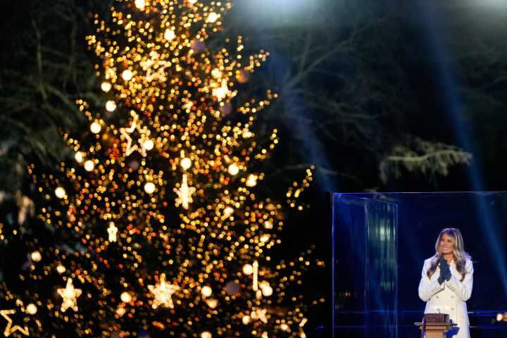 Melania Trump lights the National Christmas Tree after president counts down