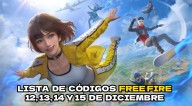 Códigos Free Fire del 12 al 15 de diciembre: armas, skins y diamantes GRATIS para el Battle Royale