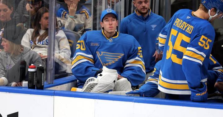 Jim Montgomery, Jordan Binnington exchange words as Blues fall to Anaheim