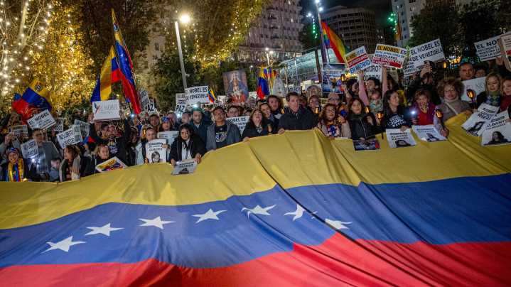 La comunidad venezolana en España sale a la calle en apoyo de María Corina Machado días antes de que recoja el Nobel