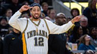 Pacers’ Tyrese Haliburton catches John Cena’s final WWE match at SNME