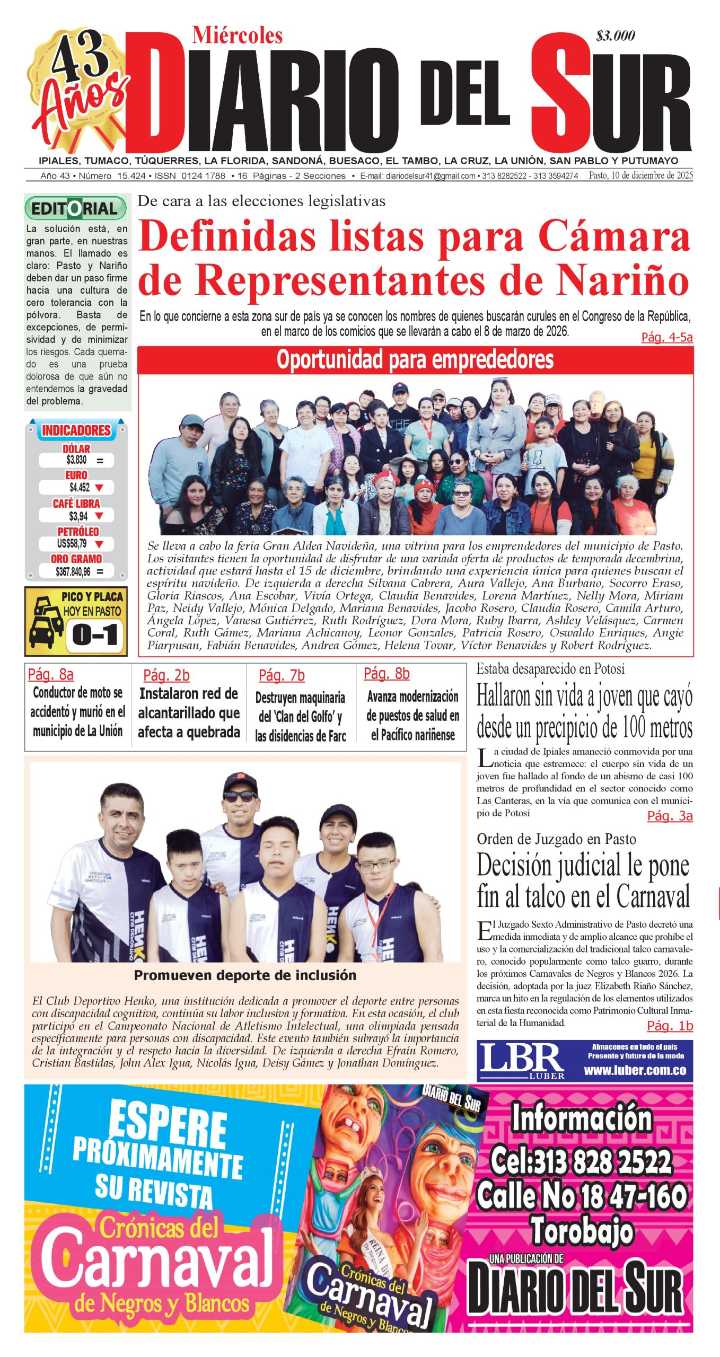Portada 10 de diciembre de 2025