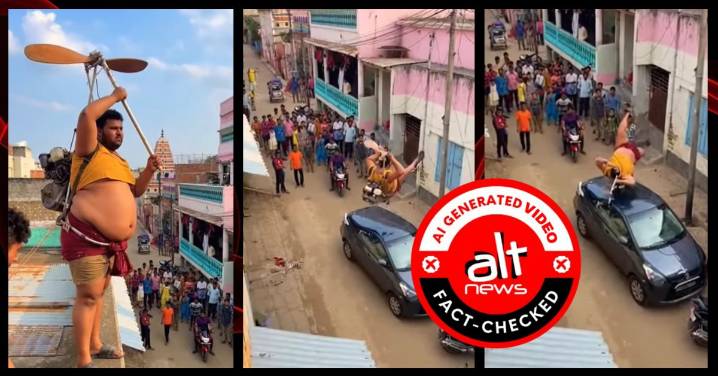 Viral video of man trying to fly using makeshift wings is AI