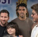Lionel Messi meets KKR co-owner Shah Rukh Khan during his GOAT Tour