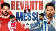Lionel Messi GOAT India tour: Messi plays football with Telangana CM Revanth Reddy in Hyderabad