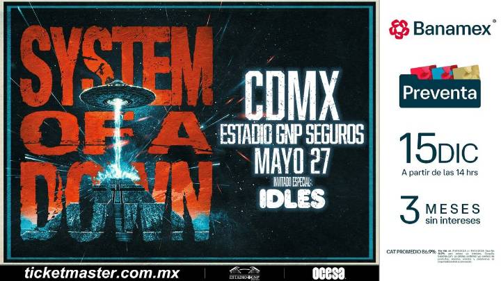 System of a Down confirma concierto en la Ciudad de México para 2026