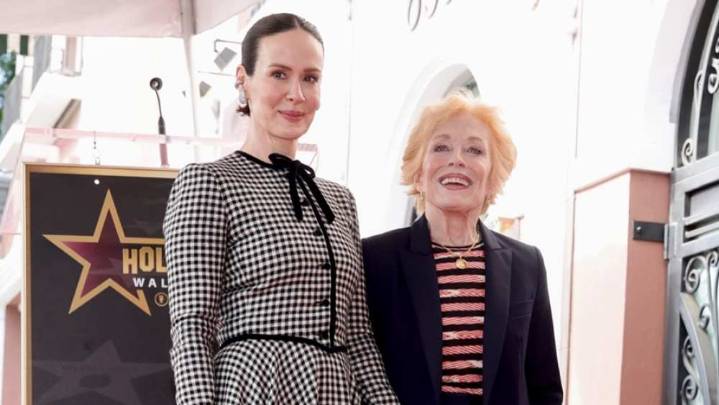 Holland Taylor Supports Sarah Paulson at Hollywood Walk of Fame Ceremony