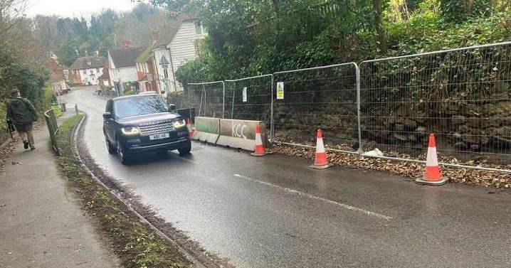 Collapsed wall on busy Kent 'rat run' bringing travel misery to Kent village
