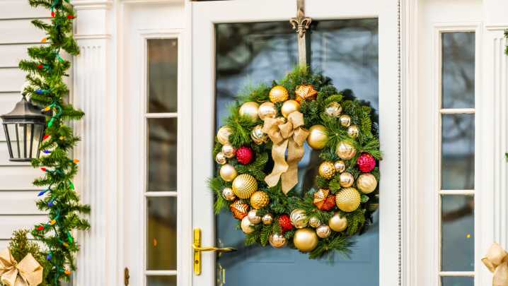 Add A Festive Touch To Your Door With An Affordable Wire Hanger DIY