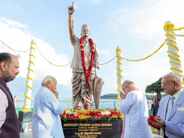Amit Shah unveils grand statue of Veer Savarkar