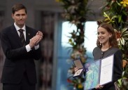 La hija de María Corina Machado recibe el Nobel de Paz en su nombre