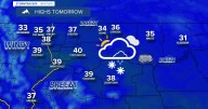Breezy with scattered snow showers and a few rain showers on Thursday