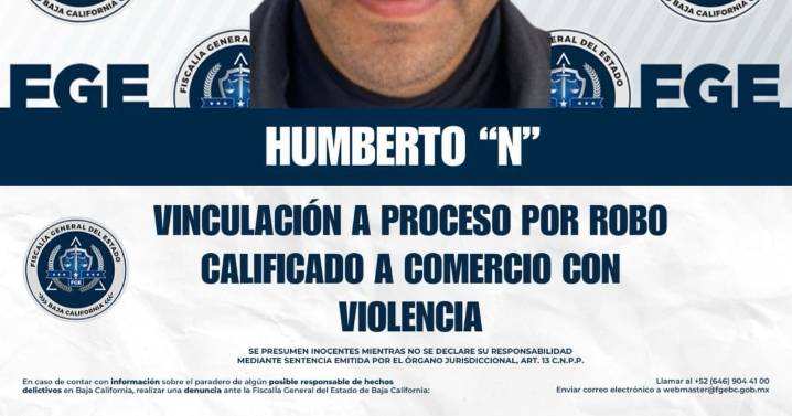 Vinculan a proceso por robo calificado a comercio a de Humberto “N”