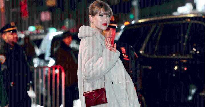 Taylor Swift's $1,300 Bag Matches the Bottoms of Her Louboutins
