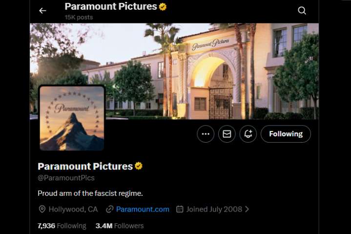 Paramount X/Twitter Account Hacked to Read 'Proud Arm of the Fascist Regime'
