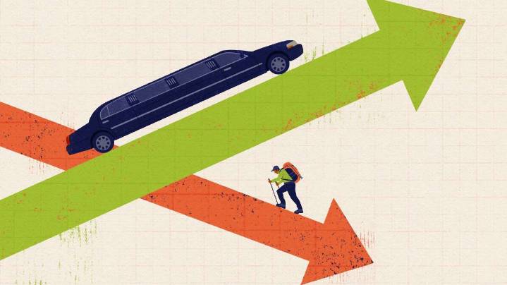 What is a 'K-shaped' economy and why is it a concern?