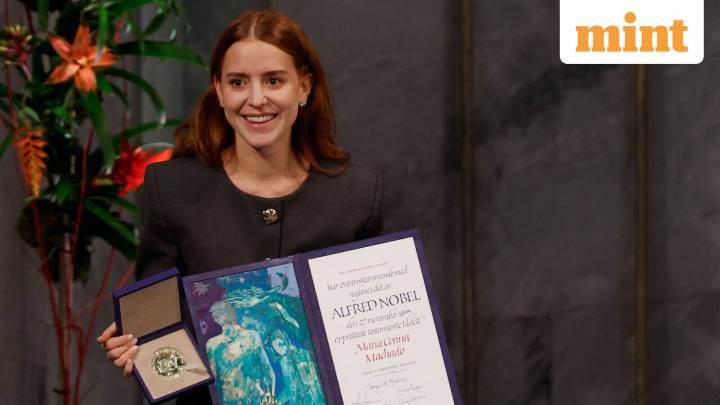 Machado's daughter accepts Nobel Peace Prize on mother's behalf