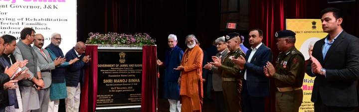 LG lays foundation of 350 new houses for families hit by natural calamities, Pak shelling in Jammu