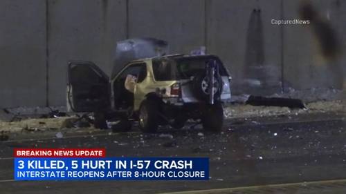 Chicago traffic: 3 killed, 5 injured in I-57 crash, Illinois State Police say