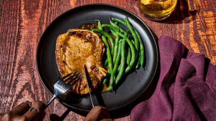Whiskey adds old-fashioned flair to weeknight pork chops