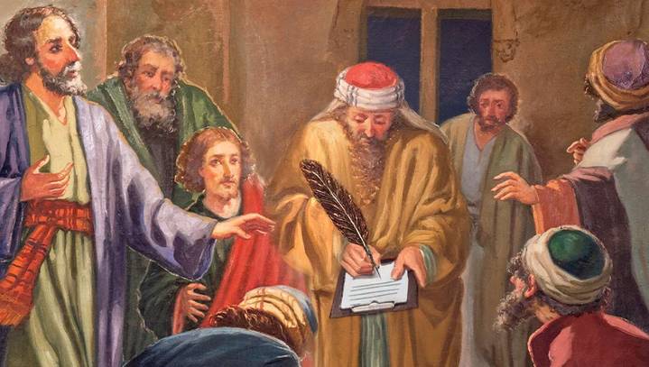 Apostles Quickly Start Acting Pious As They Notice Luke Watching And Taking Notes