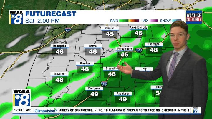 Cloudy, cool weather with rain at times continues through Sunday