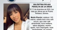 Se busca a Valentina Rojas Peralta de 24 años
