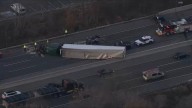WATCH: Southbound lanes of NJ Turnpike closed after truck crash