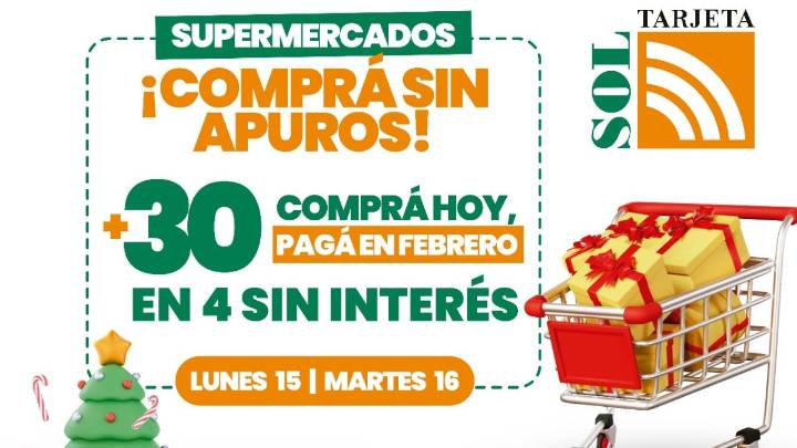 “Comprá sin apuros”: la imperdible propuesta de Tarjeta Sol para hacer tus compras navideñas y pagar en febrero