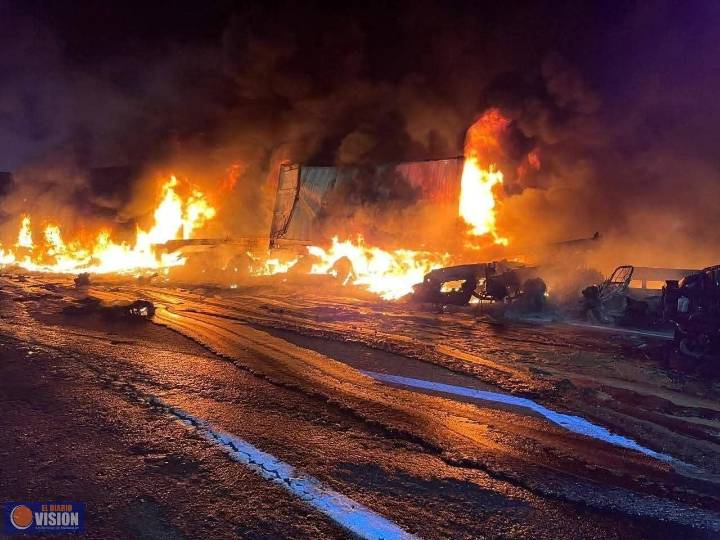 Carambola e incendio de vehículos, un muerto y un herido