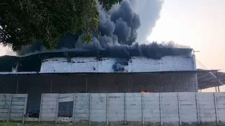Uttar Pradesh: Fire breaks out at factory in Hardoi; firefighting efforts under way