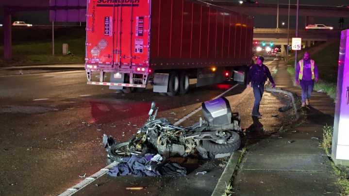 Motorcyclist dead after crash with semitruck