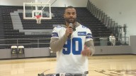 Cowboys player shares mental health message with Dallas students following recent tragedy