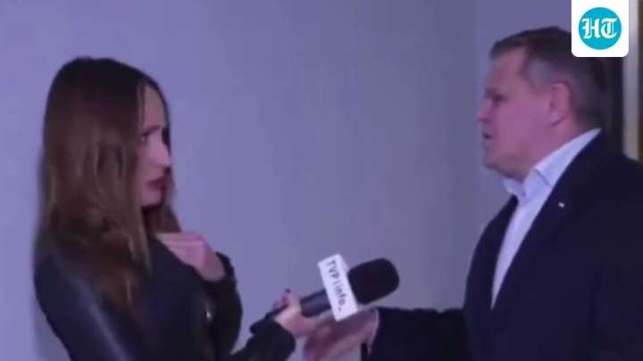 Agitated politician grabs woman reporter’s mic pinned to her jacket. Video
