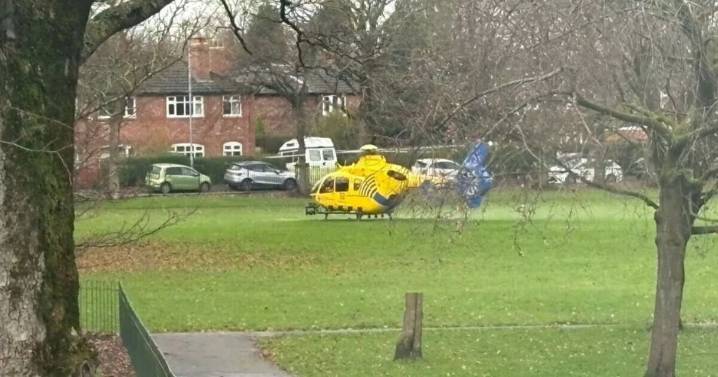 Man stabbed near school with police and air ambulance at scene