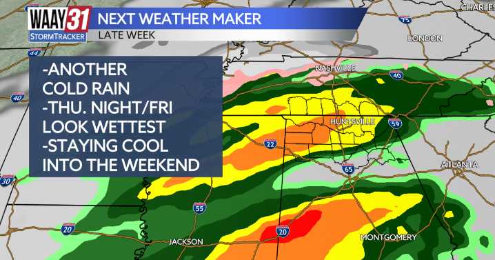 Next round of rain arrives Thursday