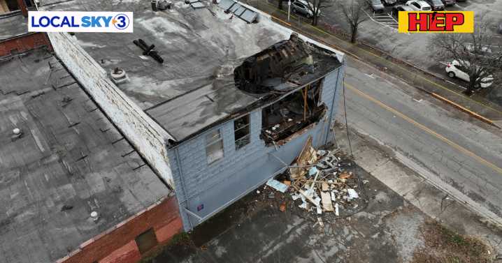 Partial building collapse near Houston Ave, 11th St. intersection