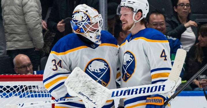 Dahlin, Thompson each have goal and assist as Sabres beat Canucks 3