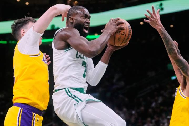 Brown scores 30 points, Celtics cruise to 126-105 win over Lakers team missing James, Doncic