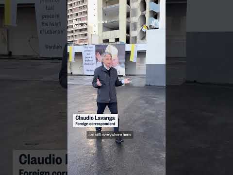 Pope Leo holds a silent prayer at the site of the 2020 Beirut port explosion